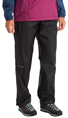 Marmot Wm's PreCip Eco Full Zip Pant Short, Vattentäta regnbyxor, vindtäta vandringsbyxor, andningsaktiva regnkläder för vandring och Trekking, För kvinnor, Black, M