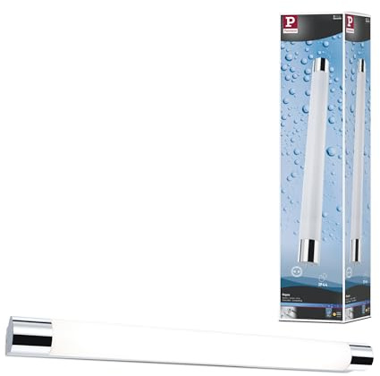 Paulmann 79713 LED Deckenleuchte Spiegelleuchte Orgon incl. 1x10,5 Watt IP44 Deckenlampe Chrom, Weiß Wohnzimmerlampe Metall, Acryl Flurlampe 3000 K