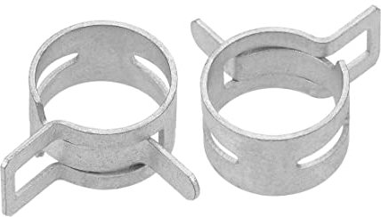 uxcell Spring Band Type Clamp 18mm Inner Dia Fit 18.5-19.2mm OD Hose Fuel Line Silicone Tube Clips Clamp Silver Manganese Steel 10Pcs