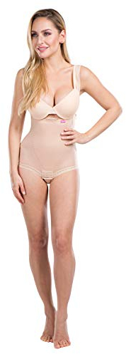 LIPOELASTIC VH Special Comfort Petite – Kompressions-Gürtel nach Operationen, Schaumstoff-Bandage vorne und beidseitig gepolsterter Reißverschluss, Natürlich, Medium