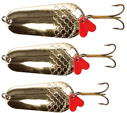 Zite Fishing Blinker-Set Angeln - 3 Kunstköder Hecht Zander Barsch Spinnfischen - Gold 16-34g