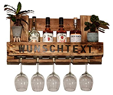 Weinregal Holz Schnapsregal vintage für Küche Bar Regal Wandregal rustikal aus Europalette