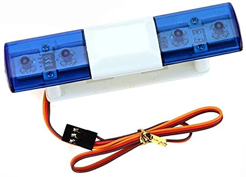 EONANT luz de policía para Coche con Control Remoto, luz Intermitente LED Rectangular Modelo RC, para Coche Modelo 1/10 1/8 RC HSP Traxxas Tamiya CC01 4WD Axial SCX10 (Azul)