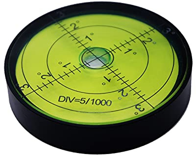 Nivelador horizontal de aluminio de alta precisión, herramienta de nivel de burbuja, círculo, redondo, 60 mm (negro, verde)