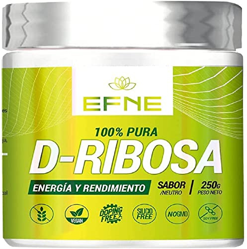 EFNE | D-RIBOSA | Ribosa en Polvo 250g | Suplemento para Energía | Energizante Natural + Rendimiento Deportivo | Vegano, Sin Gluten, Sin Lactosa ||