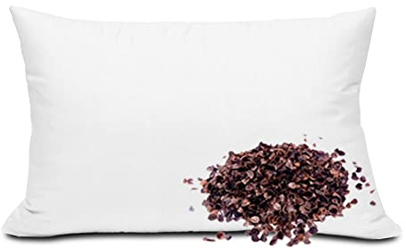 Gesunder Schlaf Buchweizenkissen Kissen mit Buchweizenschale mit Reißverschluss, Unterstützung der Halswirbelsäule, orthopädisches Naturkissen, mit Innen- und Außenkissenbezug (Weiss, 40 x 60 cm)