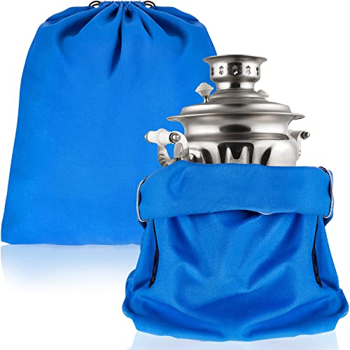 Lot de 2 sacs en tissu anti-ternissement pour rangement d'argent 45,7 x 45,7 cm - Sacs de protection en tissu argenté pour bijoux, couverts, plateaux argentés, bleu