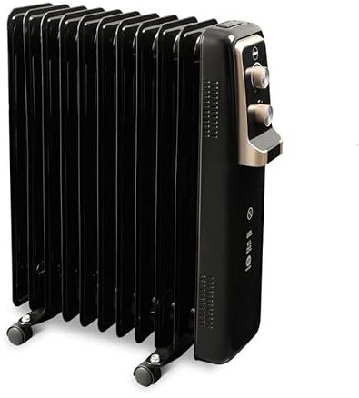 eldom HO110C Radiatore elettrico a olio | Radiatore a rullo | Riscaldamento elettrico a olio con termostato | Riscaldatore ad olio con potenza 2500 W | Nero