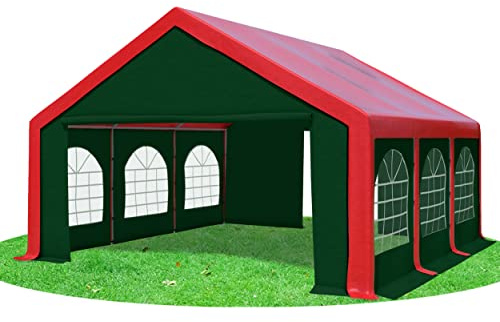 Stabilezelte Partyzelt 5x6m Modular Professional PVC 500 g/m² mit Fenster ROT GRÜN
