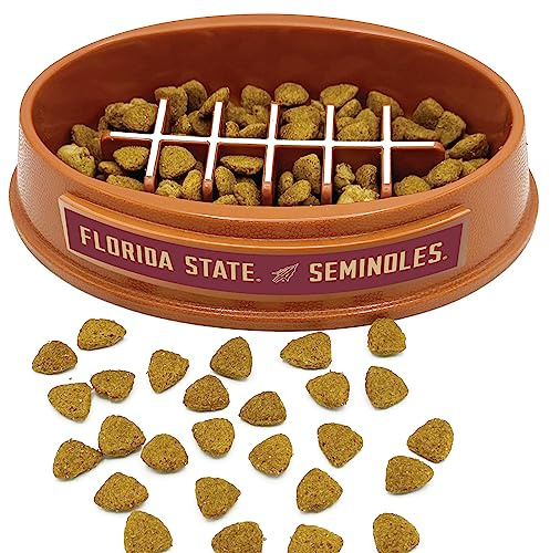 NCAA Super Bowl Florida State Seminoles Gamelle pour chien Gamelle à alimentation lente Motif football pour une digestion saine Gamelle antidérapante pour grands et petits chiens et chats