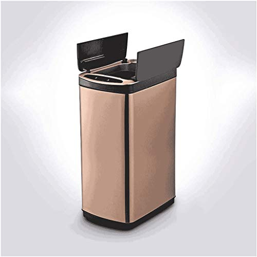 TATSEN Cubo de Basura Inteligente for el hogar Cubo de Basura de inducción automático con Tapa Cubo de Basura de Carga USB Cubo de Basura 20/30L Alimentado por baterías (Color : Argento, Size : 30L)