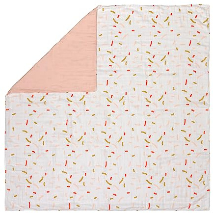 LÄSSIG Babydecke Wickeldecke Kuscheldecke kuschelig weich atmungsaktiv/Heavenly soft Blanket Little Mateys Sprinkles spicy orange