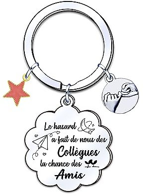 ZYMGUO Porte-Clef Collègue de Travail - Cadeau d'Adieu Amie, Porte-Clefs Personnalisé pour Meilleure Amie, Anniversaire