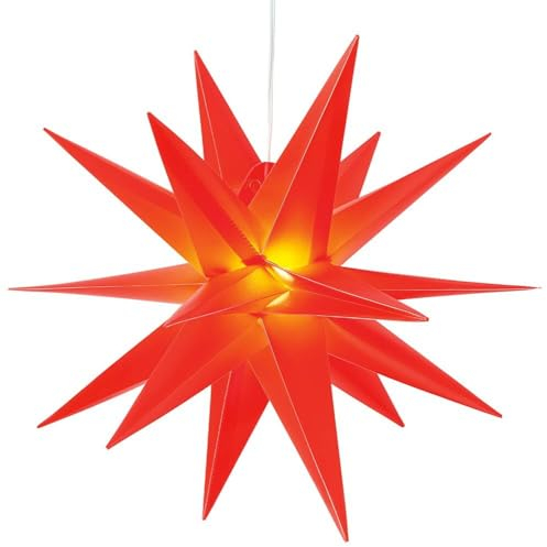 zeitzone 3D Leuchtstern Rot Weihnachtsstern LED Beleuchtet Innen und Außen 60cm