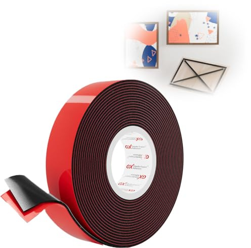 LJFEA Doppelseitiges Klebeband Extra Stark, Wasserfest und Hochtemperaturbeständig für Auto, Heim- und Büro(2cm x 10m x 1mm)