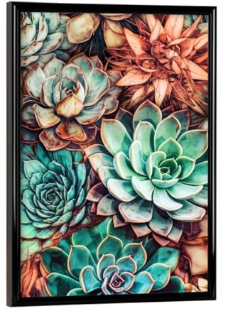 artboxONE Poster mit schwarzem Rahmen 18x13 cm Natur Sukkulenten und Kakteen H - Bild sukkulenten Blumen Blumen