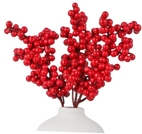 Ciieeo 5sets Künstliche Weihnachten Bouquet Festliche Beeren Für Baum Hochzeit Handwerk Materialien 10 Stücke * 5