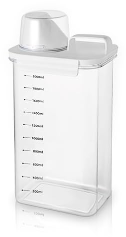 GJGJZD Luftdichter Waschmittelspender Mit Messbecher, Waschpulver Aufbewahrungsbox, Mehrzweck-Waschpulver Spender Waschpulver Dose, Waschmittelbox für Waschmittel WeichspüLer, Waschpulver-BehäLter