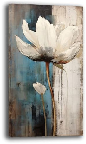 Printerland Quadri Moderni Soggiorno Verticale FIORI Quadro moderno calla calle da Parete Stampa su tela Canvas Decorazione Murale muro Arredo Camera da letto Cucina (4, 50x100 cm)