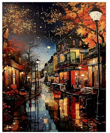 Mafenr Art Paysage Peinture Numero Adulte, Kits de Peinture au Numéro, Paysage Coloriage Par Numéro Pour La Décoration De La Maison 40x50 cm