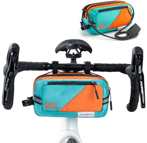 ROCKBROS Lenkertasche Fahrrad 2,5L Fahrradkorb Fahrradtasche Vorne Lenker mit 170cm Schultergurt Umhängetasche Mountainbike Rennrad Roller