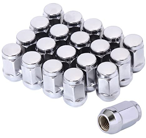 Radmuttern, M12 x 1,5, M12–1,50, Chrom, 12 x 1,5, 19 mm, Sechskant, 3,5 cm hoch, Set mit 20 Aftermarket-Radmuttern, passend für Ford Fusion Escape Focus usw