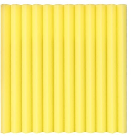 Acoustic Foam Panels 12 Pack Soundproof Foam Sheets for Noise Reduction in Studios Bedrooms Yellow Studio Wedge Tiles for Wall Ideal for Recording Studios and Labs
