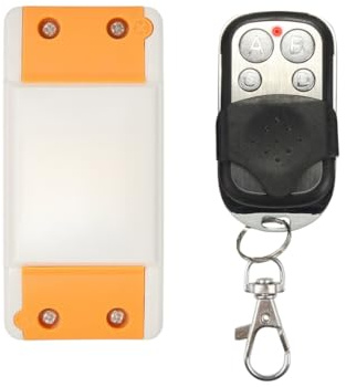 WallMall ® - Ricevente Interruttore Ricevitore Wireless RF 433 Mhz 1 Canali 220V Garage Tapparella Luci Pompe Irrigazione con Telecomando (Ricevente + 1 Telecomando)
