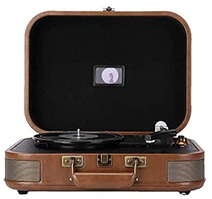 CAFIEDR Portable Vinyl Records Retro Vintage Phonograph,Record Player Bluetooth Turntable Vinyl player with Built in Stereo Speakers