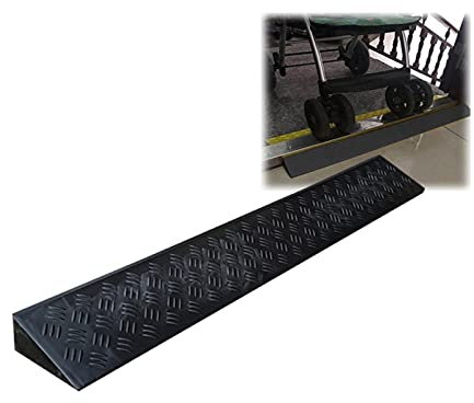Tragbare Schwellenrampe für Türen, Innenbereich, Bordsteinrampe für Rollstuhl, Roller, Kehrroboter, zugängliche Aufstiegsmatte, schwarz, 100 x 8 x 3 cm