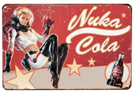 Vintage Metal Sign, Nuka Cola Tin sign, Funny Decor Poster for Home Man Cave Bar Garden Garage Wall Plaque Iron Sign 30 x 20 cm