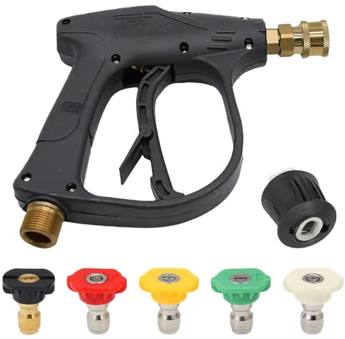 Pistolet de lavage Karcher haute pression 4350 PSI - Jet court, connecteur M22 14 mm, 5 buses, adaptateur 6,35 mm