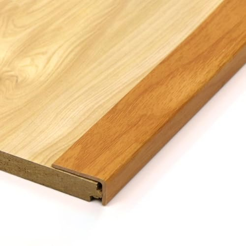 Övergångsprofil Böjbar Trappnos med Träådring, Självhäftande, Flexibelt PVC-trappkantskydd för Trä och Kakel, L-formad Golvfönsterkantlist(Style-13,L130cm/51)