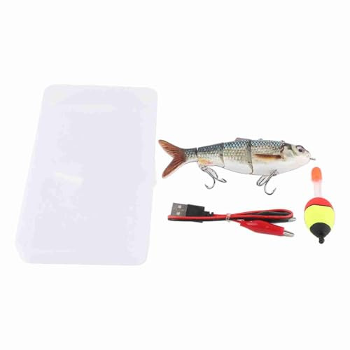 LED Angelköder, USB Wiederaufladbar, Elektronischer Swimbait-Hartköder, Mehrgliedrig, für Barsch, Forelle, Zander, Süß- und Salzwasser