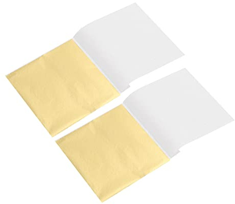HOMSFOU Blatt Dekorative Goldfolie Goldfolie zum Basteln 200 aus Folienpapier Praktische und Handliche für Selbstgemacht Handarbeiten und Festliche Anlässe