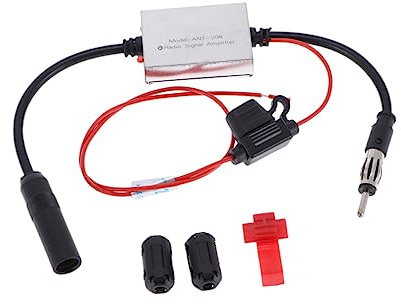 SHINEOFI Amplificateur de Signal FM Voiture Ant Amélioration Radio Automobile Amplificateur Antenne Auto pour Accrue et Longue Portée