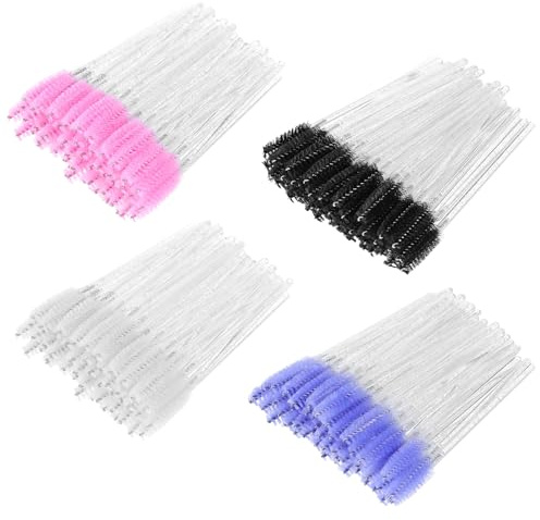 200 Stück Wimpernbürsten, Einweg-Kristall-Augenpinsel Mascara Augenbrauenbürste Augenwimpern-Applikator-Pinsel Wimpern Make-up Tools für falsche Wimpernverlängerung
