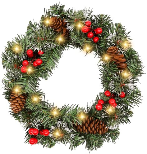 FCXVXCL Christmas Wreath 30cm Christmas Decoration Wreath for Door, Indoor Outdoor Garland Decoration Holiday Party Wedding Home Garden Decor5