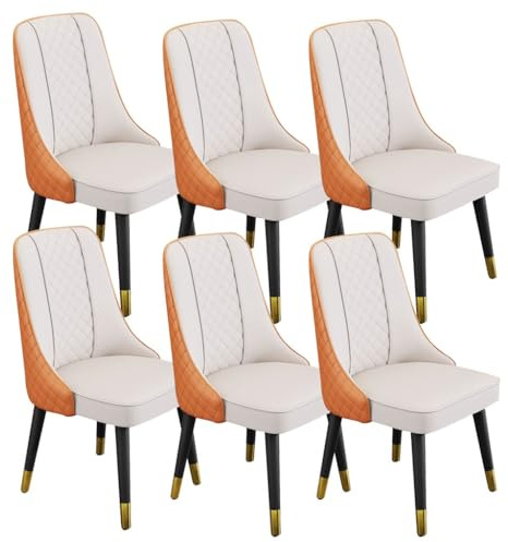 Natliedop Esszimmerstühle Premium, Küchenset mit 6 Mikrofaser-Leder, Küche, Wohnzimmer, Lounge, Thekenstühle, Holzbeine, Rückenlehne