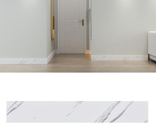 5 Piece Flexible Self-Adhesive PVC Skirting Board Trim 12cm x 60cm - Peel and Stick Wall Base Molding,Baseboard Cover for Floor and Wall Gap Protection