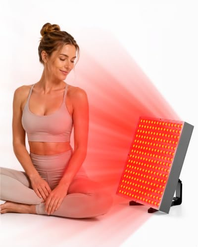 KTS Rotlichtlampe 660nm & 850nm, 225 LEDs Rotlicht Panel, 45W Infrarotlampe mit verstellbarem Ständer für Gesicht & Körper, Rotlichttherapie für Zuhause & Spor