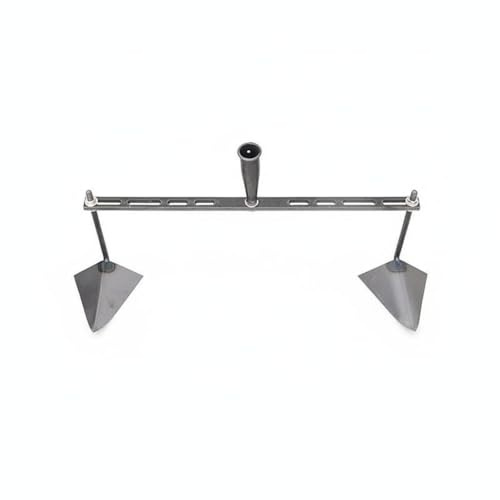 Ronyme Houe Agricole Outil de Jardinage Cultivateur Manuel Sarcloir Tranchant Conception Ergonomique en Traction à la Main et Lames Triangulaires Acier au, 60CM 2 Heads