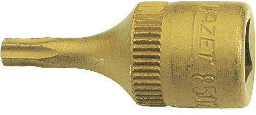 HAZET Schraubendreher-Steckschlüsseleinsatz 8502-T40, Mit Rändelung | 1/4 Zoll (6,3 mm) Vierkant hohl, Antrieb 1/4 Zoll (6,3 mm) Vierkant hohl, Abtrieb Innen TORX Profil, Chrom-Vanadium, Ø 12 mm