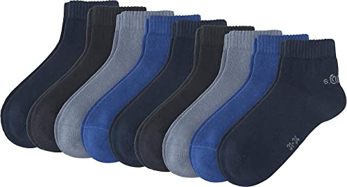 s.Oliver pojkar 9er pack sneakersockor junior kvarts med mjuk kant barn halvstrumpor