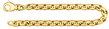 EDELIND 14 Karat / 585 Armband Damen Herren 6 mm Bracelet Erbskette hohl aus Echt Gold Armkette Gelbgold Goldarmband mit Schmuck Geschenkbox Made in Germany