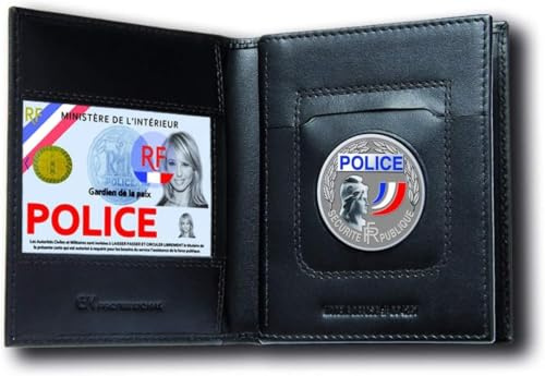 GK Pro Porte‑Carte Horizontal 3 Volets en Cuir Véritable, Format Compact