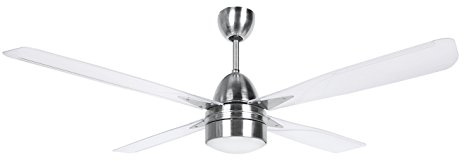 Orbegozo CP 71132 - Ventilador de techo con luz y mando a distancia, 4 palas, 132 cm de diámetro, 90 W y 3 velocidades, acero inoxidable