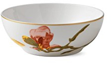 Royal Copenhagen Flora Schüssel aus Fine Bone China in der Farbe Weiß mit Blumenmuster 50cl, Maße: 14cm x 14cm x 5cm, 1017549