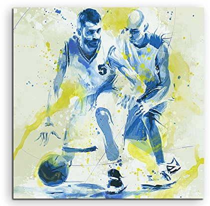 Paul Sinus Art Basketball I 60x60cm SPORTBILDER Splash Art Wandbild Aquarell Art