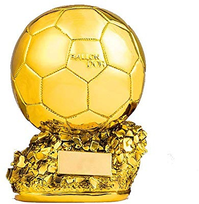 Trofeo d'oro del Calcio, Copia Coppa Europea Trofeo Giocatore Dell'anno nel Mondo del Pallone da Calcio in Resina d'oro, Statue di Calcio 24Cm